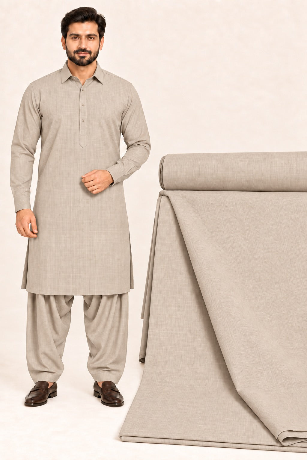 Pop Corn Wash & Wear – Premium Unstitched Suit