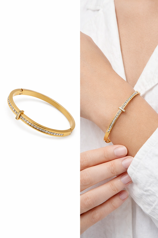Gold Crystal Bangle