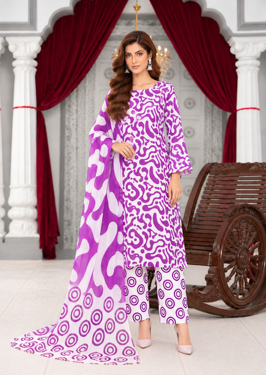 Unstitched 3 Piece Suit | Viscose Digital Printed Ladies Suit
