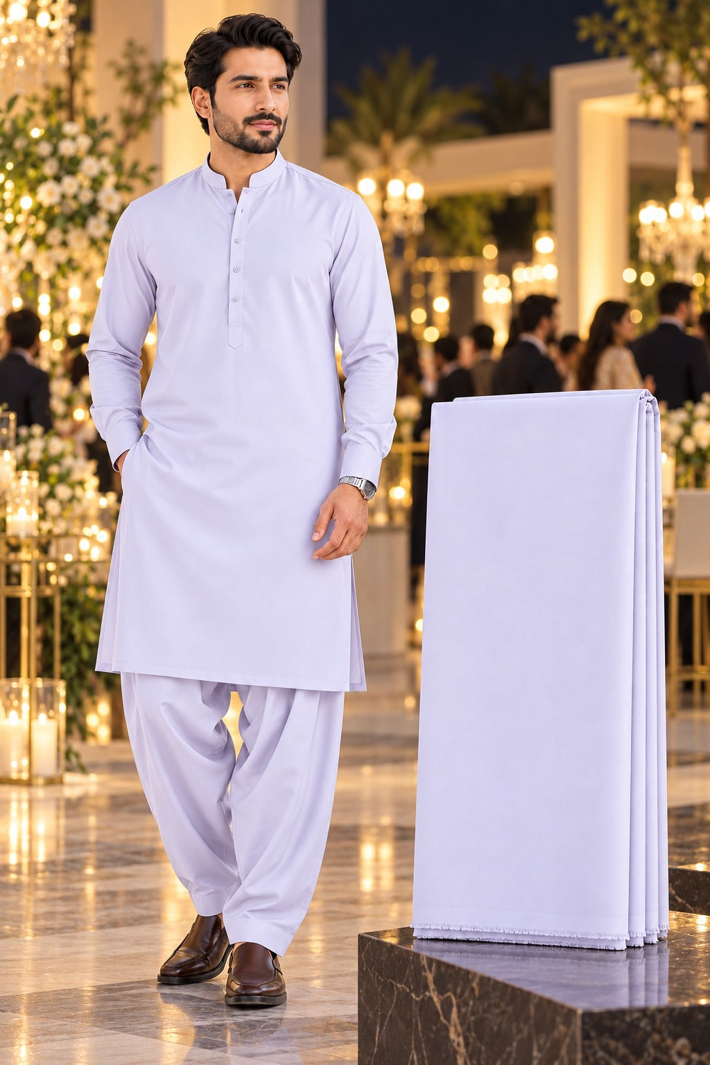 Premium Miami Wash & Wear – Unstitched Suit | Classic White