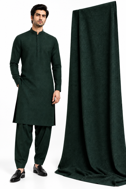 Deep Bottle Green Wool - New Model Face