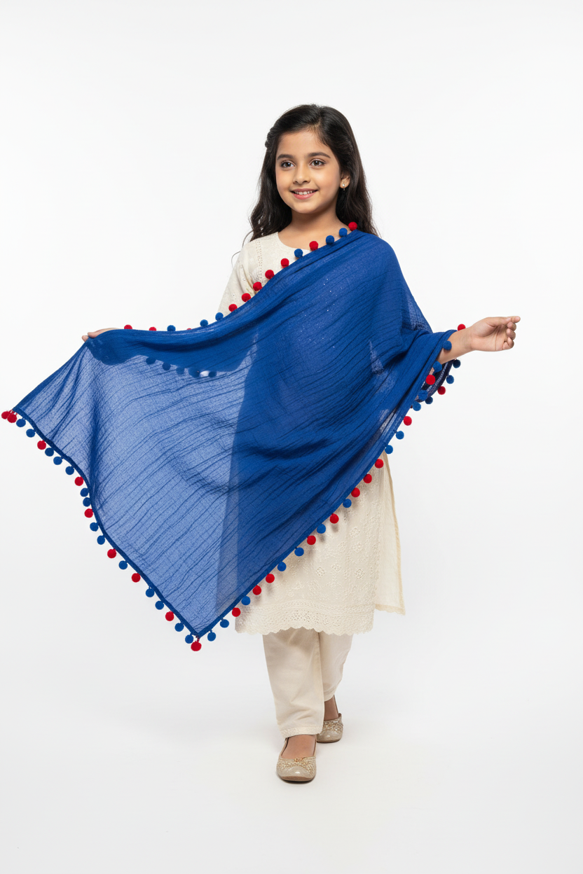 Model in Royal Blue Dupatta