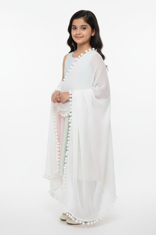 Model in White Dupatta