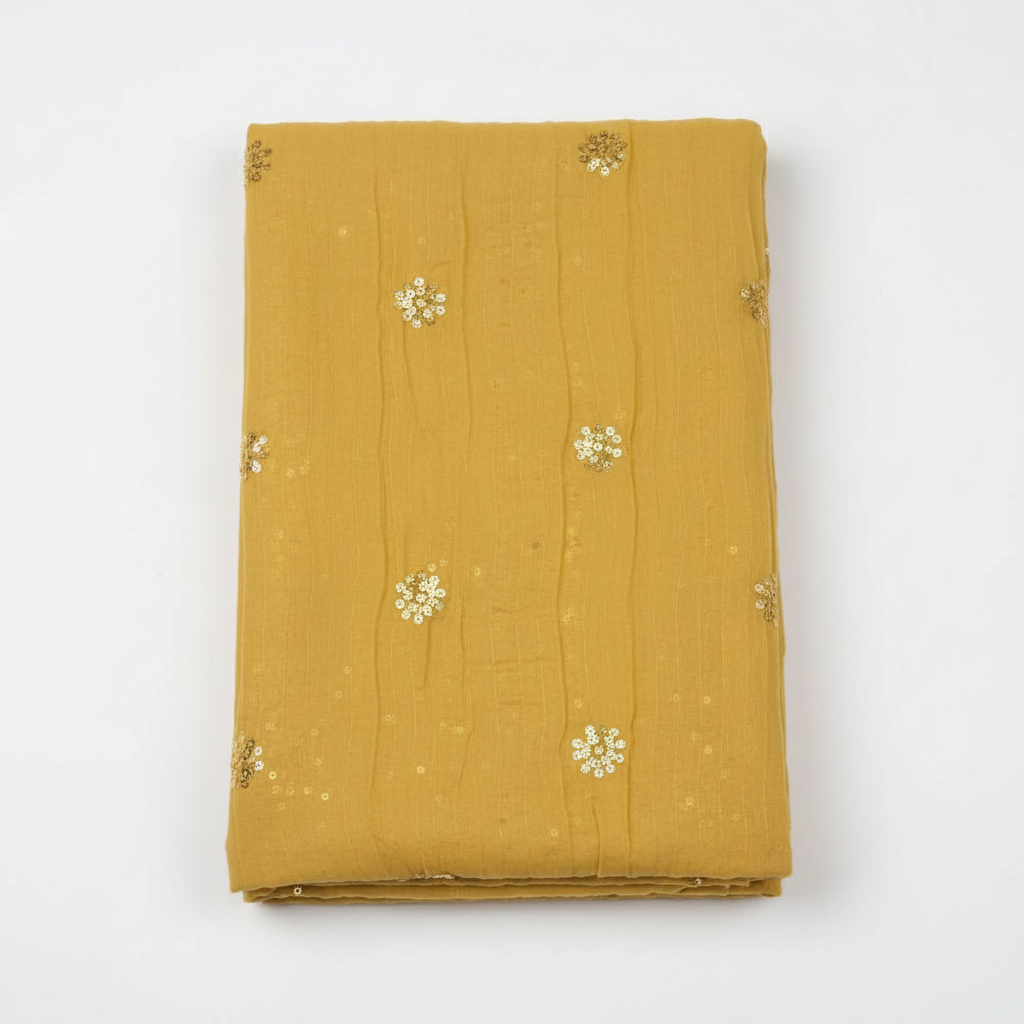 Mustard Yellow Dupatta - Matched Booti Design