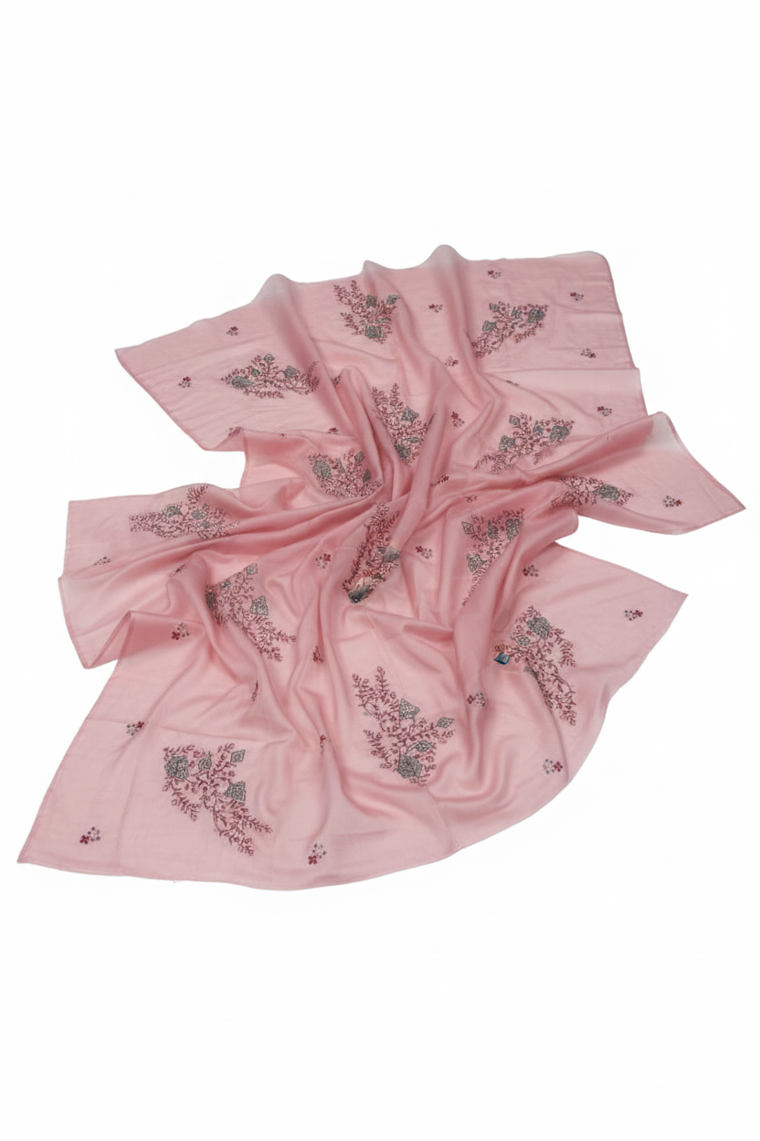 Pink Embroidered Dupatta