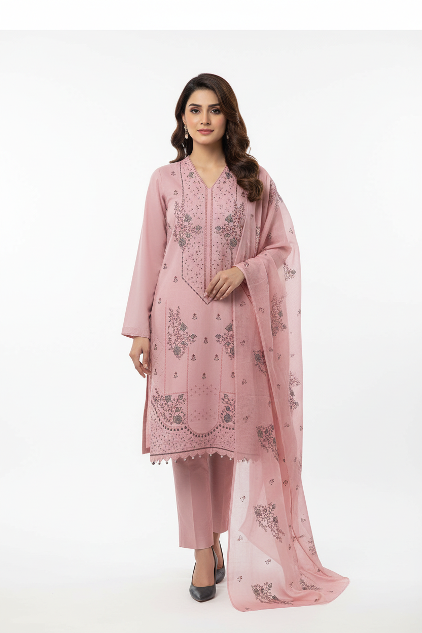 Pink Lawn 3-Piece Suit