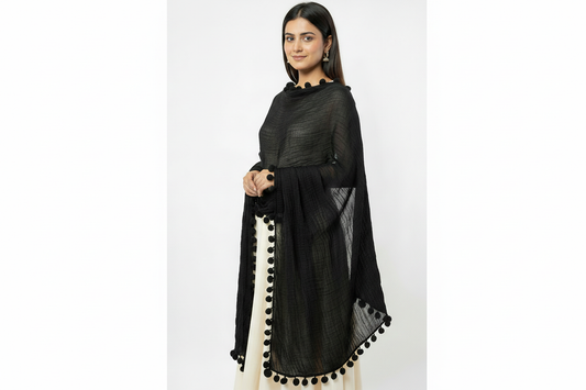 Single black dupatta product image
