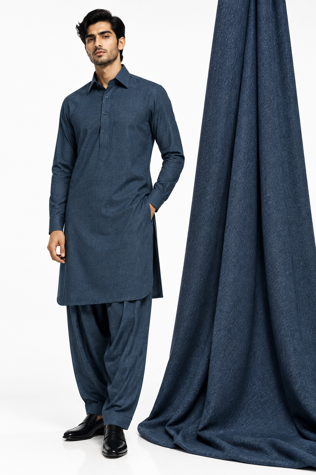 Steel Blue Wool - New Model Editorial